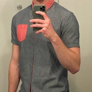 Color block button up shirt